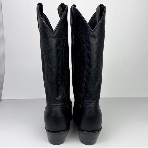 Justin Womens Black Leather Western Boot 6 B - Picture 7 of 16